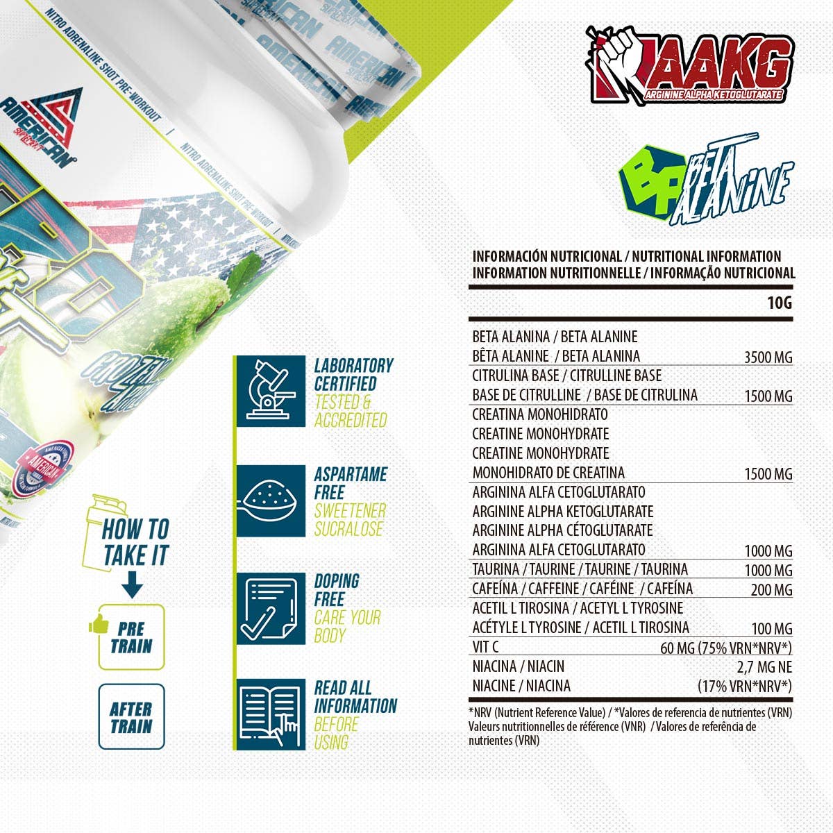 NITRO ADRENALINE SHOT PRE ENTRENO | 300 gr