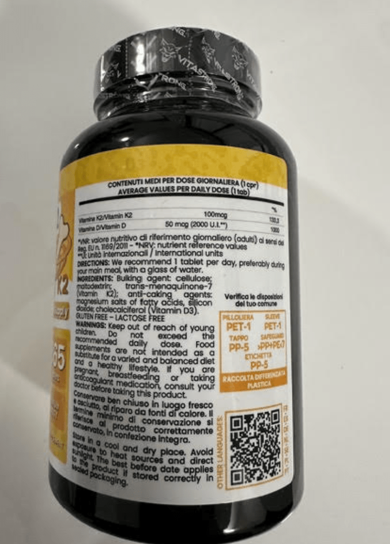 Vitamin D3 K2 Vitastrong 365 Tablets