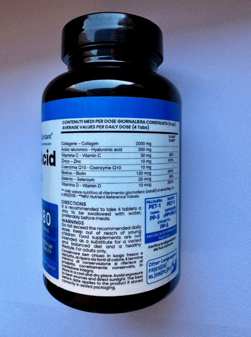 Collagen and Hyaluronic Acid 180 Tablets