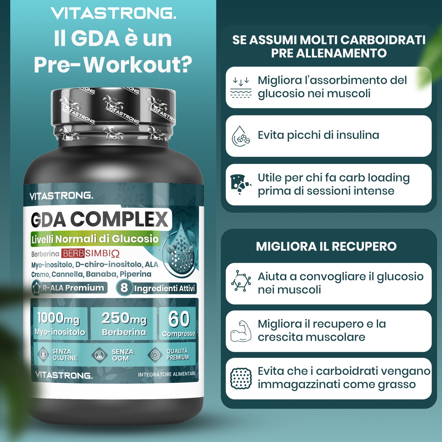 GDA Vitastrong Vegan Supplement, Lipid Complex with Berberine