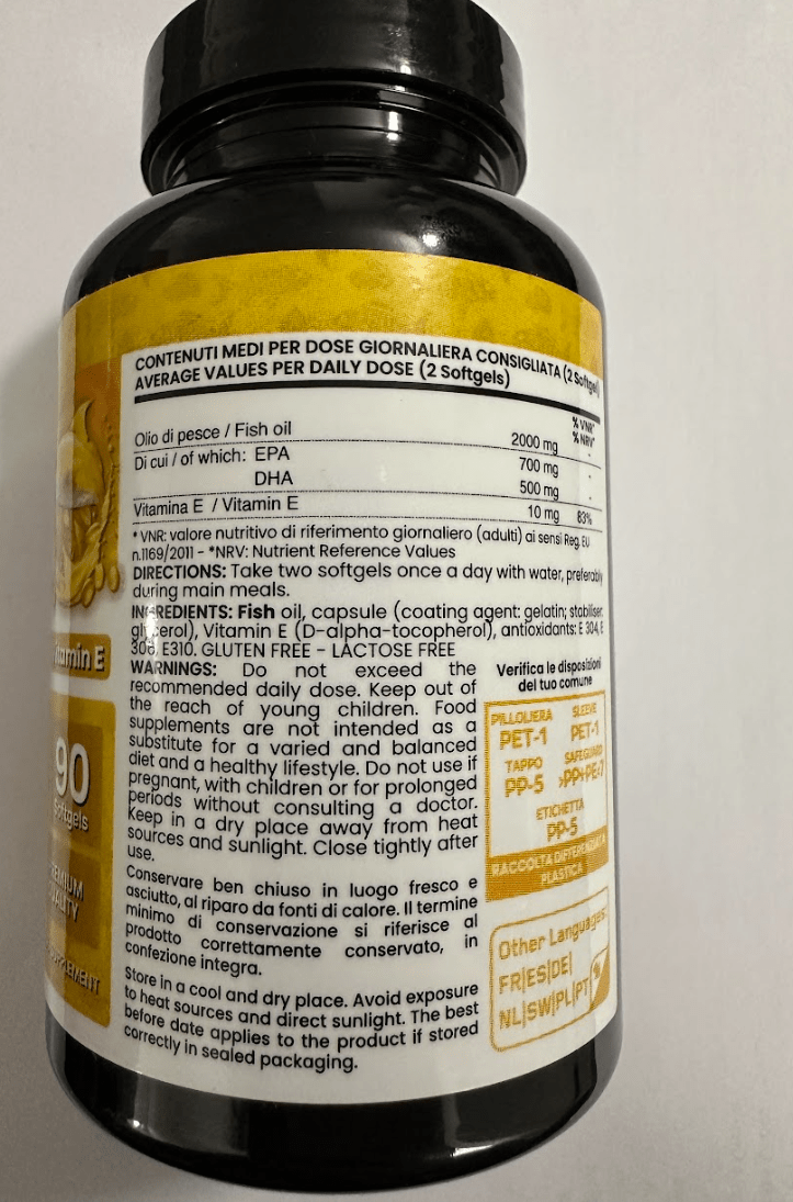 Omega 3 Fish Oil 2000mg High Dosage with Vitamin E