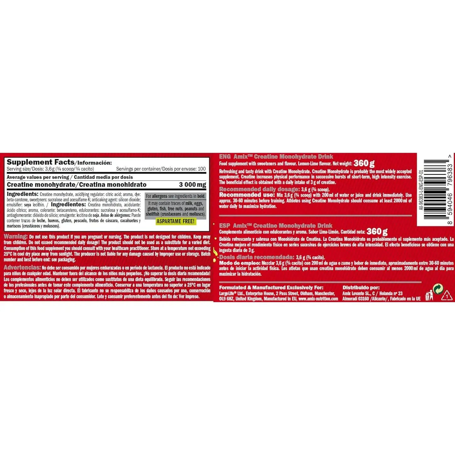Creatine monohydrate -Amix