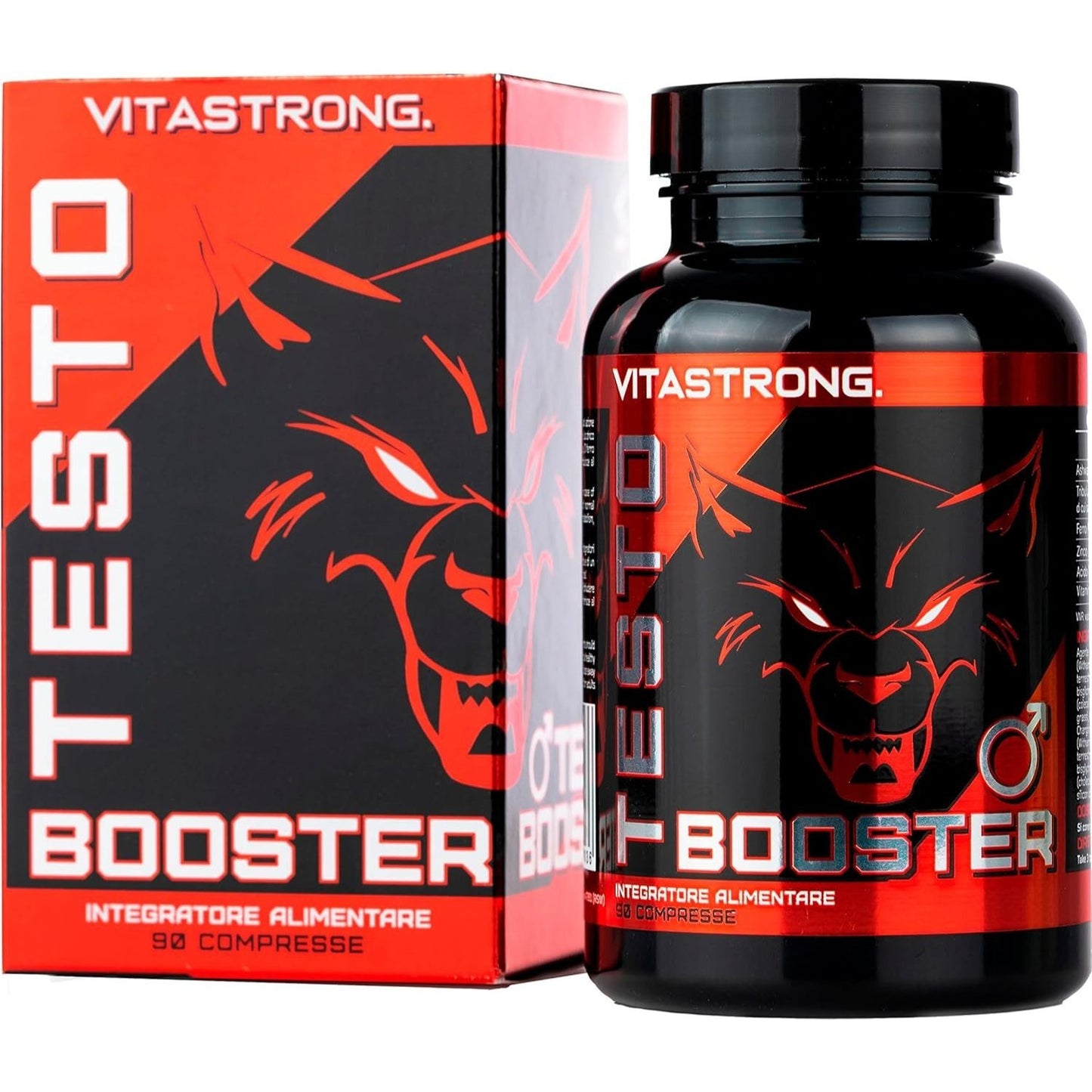 Vitastrong Testobooster with Tribulus Terrestris, Ashwagandha KSM-66, Zinc Bisglycinate, Vitamin D3, Iron, and – 90 Vegan Testosterone Boosting for Normal Muscle Function