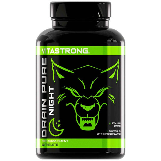 Drainpure Night Vitastrong Vegan Forte Drain, Leg And Body Drainage Supplement Made in Italy with Premium Quality Ingredients, Bromelain, Red Grape, Melilot, Quercetin, Eliminates Toxins And Fluids