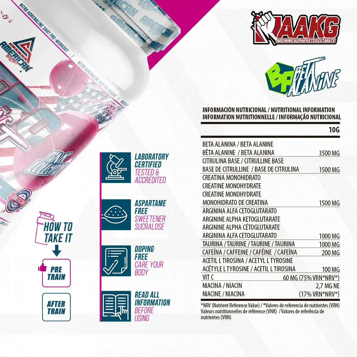 NITRO ADRENALINE SHOT PRE ENTRENO | 300 gr